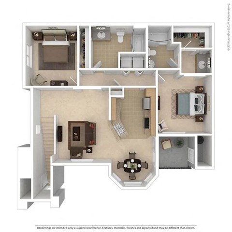 B3 2 bed 2 bath 1184 sqft